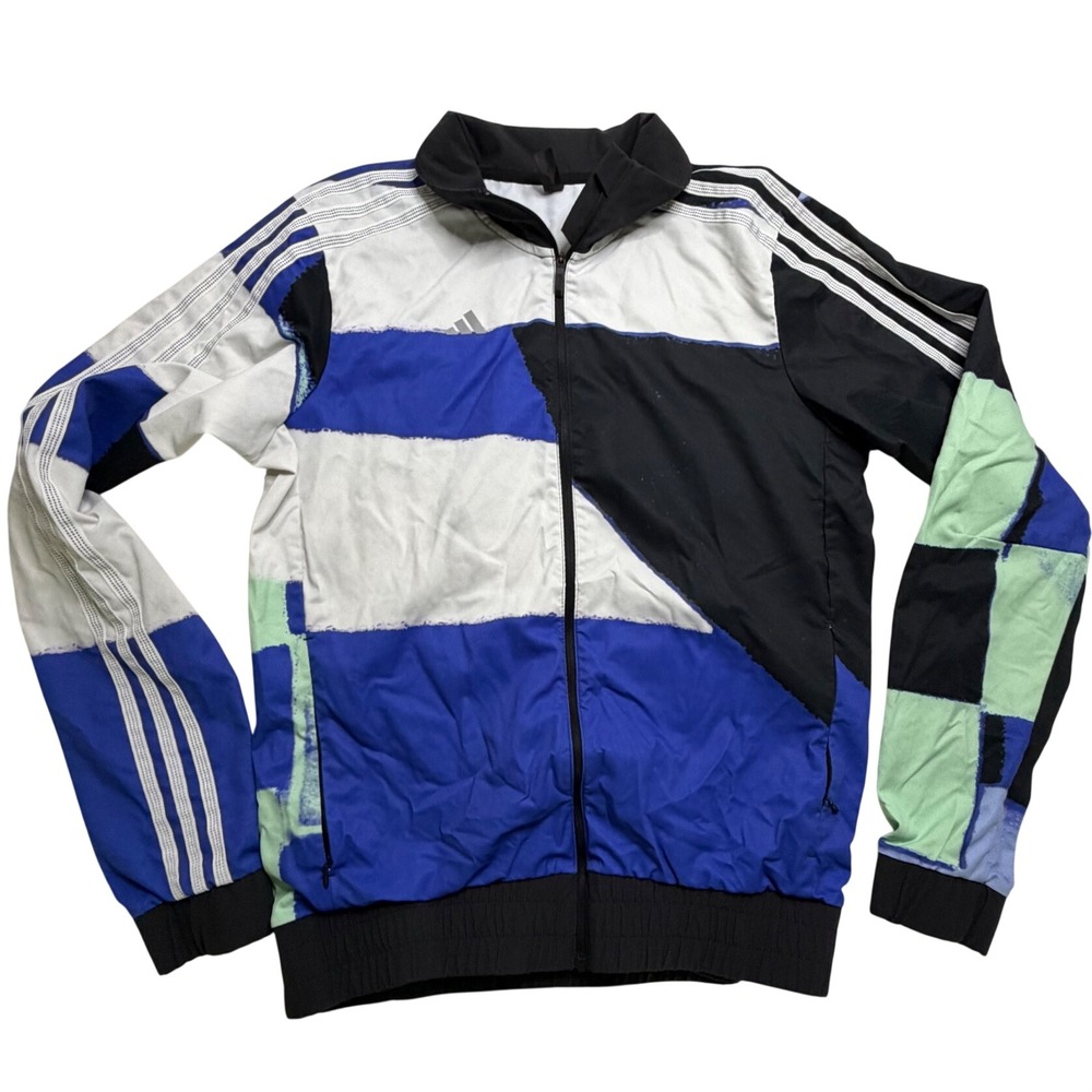 Adidas WIND.RDY Patchwork Track Jacket Blue Black White Mens Small